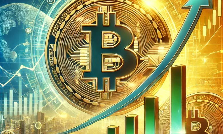 نمودار تحلیل رشد قیمت بیت کوین